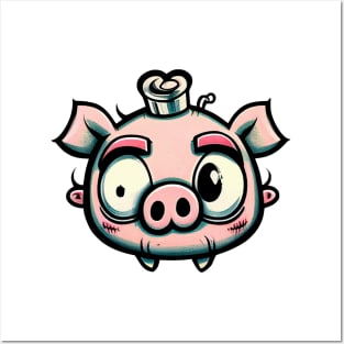 Crazy cartoon oink Posters and Art